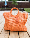 Tara Woven Handbag - Orange