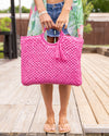 Tara Woven Handbag - Pink