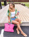 Tara Woven Handbag - Pink