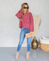 Tess Relaxed Bubble Sleeve Sweater - Faded Red
