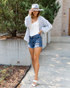 Tiffany Popcorn Knit Cardigan - Light Grey