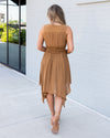 Vera Smocked V-Neck Dress - Bronze