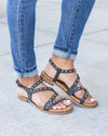 Victoria Studded Strappy Sandals - Black