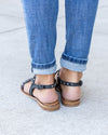 Victoria Studded Strappy Sandals - Black
