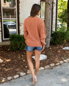Waverly Embroidered Cable Knit Sweater - Light Rust
