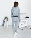 Winning Pace Cropped Hoodie - Grey