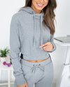 Winning Pace Cropped Hoodie - Grey