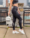Zoey Flake Foil Shimmer High Waisted Leggings - Black