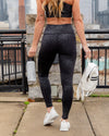 Zoey Flake Foil Shimmer High Waisted Leggings - Black