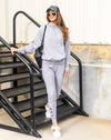 Lilly Pocketed Drawstring Joggers - Heather Grey