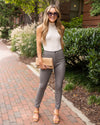 Kendra Faux Leather Pants - Grey