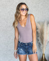 Kolbi V-Neck Bodysuit - Taupe