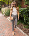 Kendra Faux Leather Pants - Grey