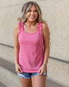 Zola Textured Ruffle Tank - Candy Pink