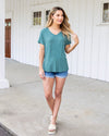 Couldn't Be Better V-Neck Top - Sea Green