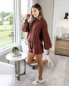 Melany Cable Knit Shorts - Marsala