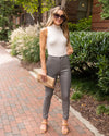 Kendra Faux Leather Pants - Grey