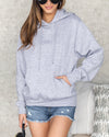 Lilly Pocketed Drawstring Hoodie - Heather Grey