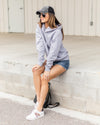 Lilly Pocketed Drawstring Hoodie - Heather Grey