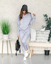 Lilly Pocketed Drawstring Hoodie - Heather Grey