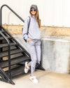 Lilly Pocketed Drawstring Hoodie - Heather Grey