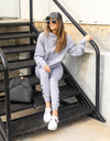Lilly Pocketed Drawstring Hoodie - Heather Grey