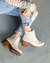 Sidney Slip On Snakeskin Boots - Ivory