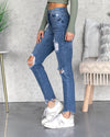 Torrey High Rise 90's Distressed Skinny Jeans - Medium Wash