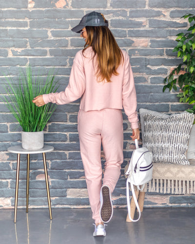 Penni Ribbed Raw Hem Top - Blush Pink