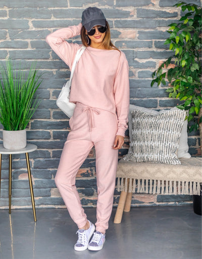 Penni Ribbed Raw Hem Top - Blush Pink