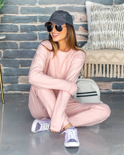 Penni Ribbed Raw Hem Top - Blush Pink