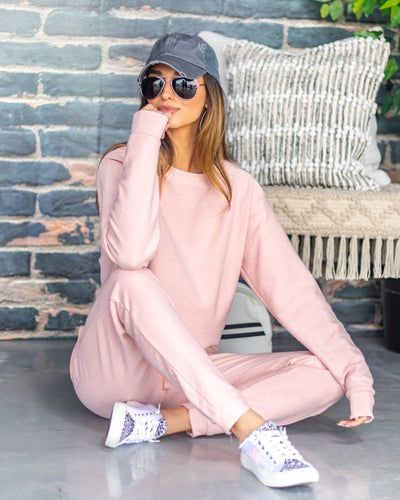 Penni Ribbed Raw Hem Top - Blush Pink