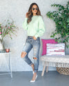 Madelyn Bubble Sleeve Sweater - Mint