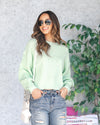 Madelyn Bubble Sleeve Sweater - Mint