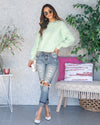 Madelyn Bubble Sleeve Sweater - Mint