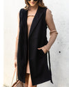 Caroline Belted Vest - Black