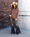 Brianne Brushed Knit Button Top - Mauve