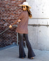 Brianne Brushed Knit Button Top - Mauve