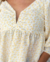 Mary Ditsy Floral Peplum Blouse - Off White