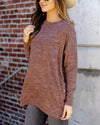 Brianne Brushed Knit Button Top - Mauve