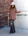 Brianne Brushed Knit Button Top - Mauve