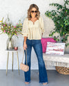 Mary Ditsy Floral Peplum Blouse - Off White